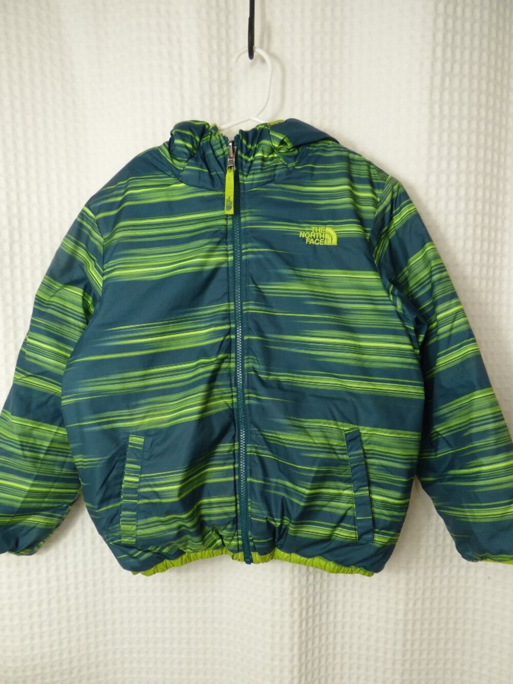The North Face Reversible Perrito Striped Puffer Jacket, Size 10-12 Years